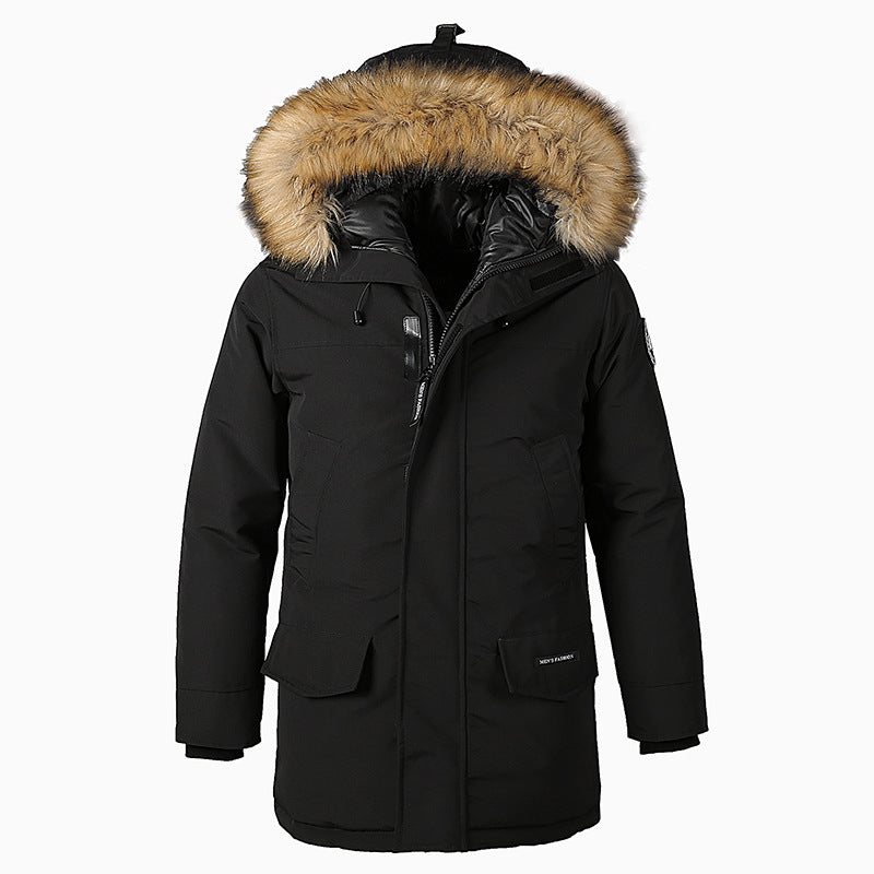 Cozy parka with removable fur collar and hood