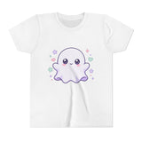 Cute Kawaii Ghost Kids Tee — Pastel Star & Heart Youth T-Shirt