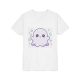 Cute Kawaii Ghost Kids Tee — Pastel Star & Heart Youth T-Shirt