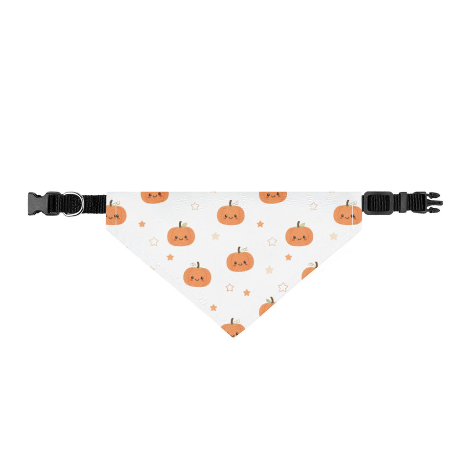 Halloween Pumpkin Clip-On Pet Bandana — Cute Orange Jack-O’-Lantern Pattern for Dogs & Cats