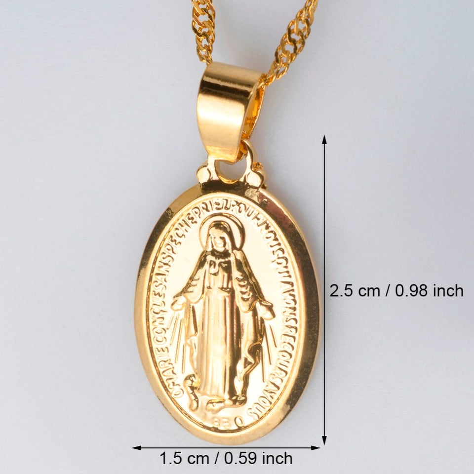 Virgin Mary Pendant Necklace for Women