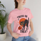 Trick or Treat Black Cat Halloween Tee