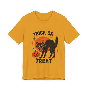Trick or Treat Black Cat Halloween Tee