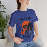 Trick or Treat Black Cat Halloween Tee