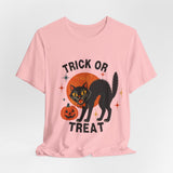 Trick or Treat Black Cat Halloween Tee