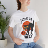 Trick or Treat Black Cat Halloween Tee