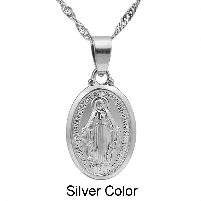 Virgin Mary Pendant Necklace for Women