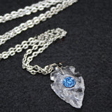 Crystal Rough Pendant Micro Inlaid Necklace Shield Jewelry