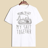 Funny Cat Tshirt Try to Get