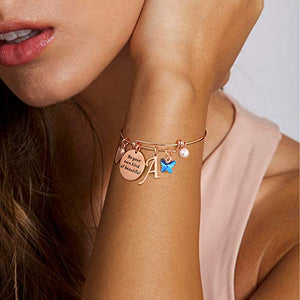 Bracelet Expandable Initial D Letter Charm Butterfly Bracelets