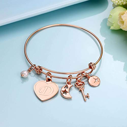 Heart  Initial Charm Engraved Letter