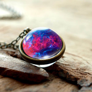 Necklace Universe Planet Jewelry Glass Art Picture