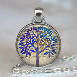 Tree Of Life Glass Cabochon Statement Necklace