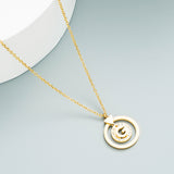 Simple Circle Letter Pendant Titanium Steel Necklace