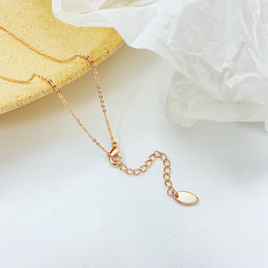 Letter Inlaid Zircon Copper Necklace