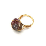 Ring Personality Hand Wrapped Rough Stone Agate
