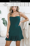 Patchwork Ruffle High Waist Sling Short Dress